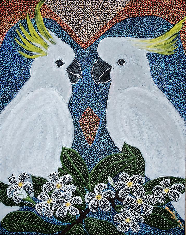Love of the Cockatoos Painting by Kelly Nicodemus-Miller