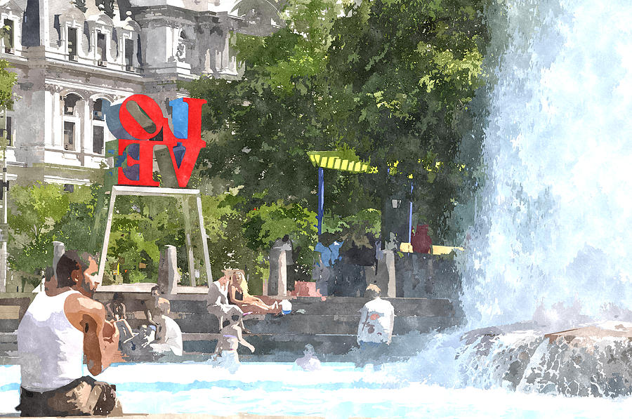 Love Park in the Summertime Digital Art by Andrew Dinh