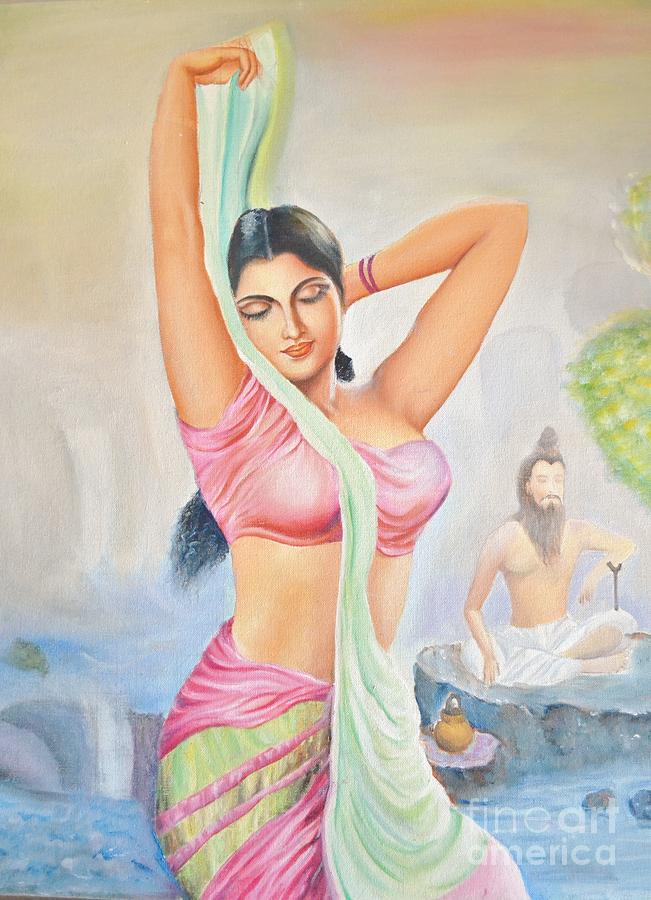 Woman Painting - Love tale by Ankita  Garg