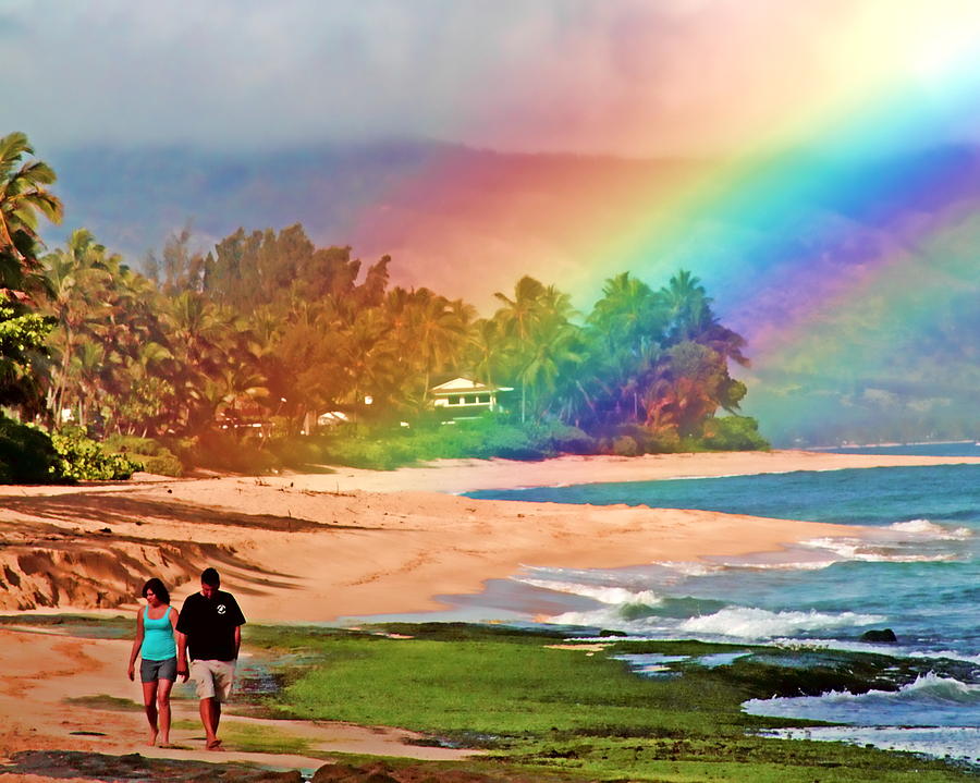 Beach Photograph - Love Under the Rainbow by Joel Lau