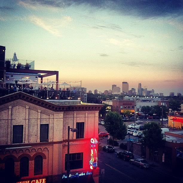 Minneapolis Photograph - Lovely Night! #rooftop #cafeteria by Jen Hernandez