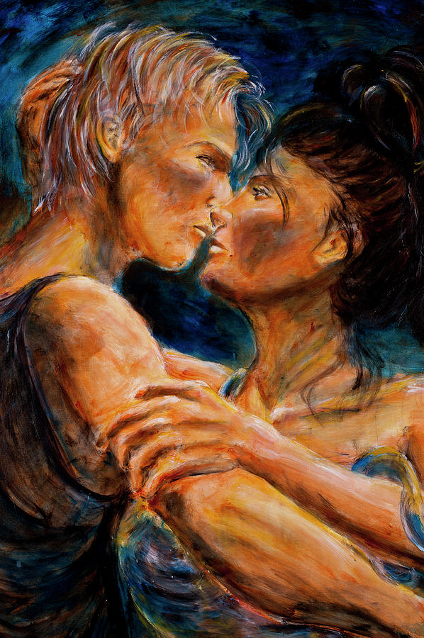 Lovers - Close up Painting by Nik Helbig