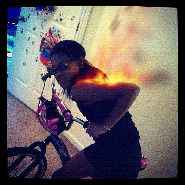 Summer Photograph - @loveydovey547 Is On #fire On A #bike by Akim  Lai-Fang