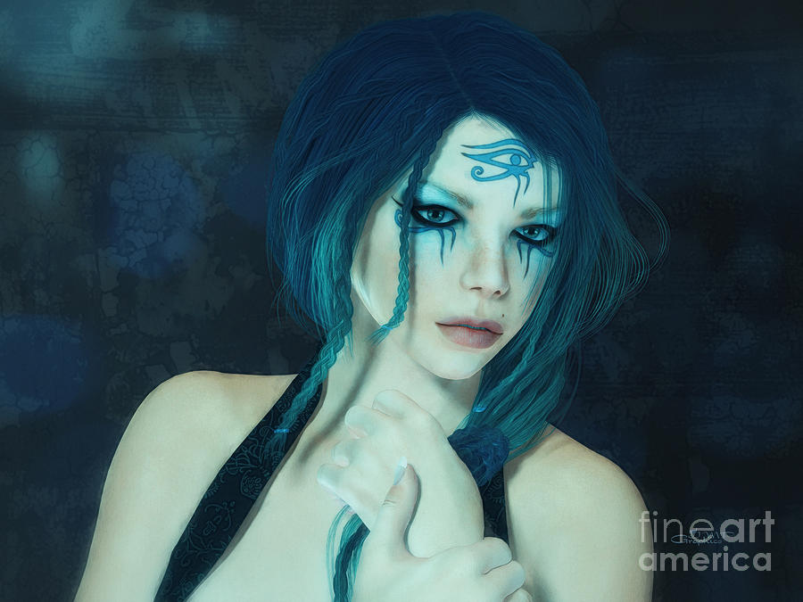 Loving Blue Hair Digital Art by Jutta Maria Pusl