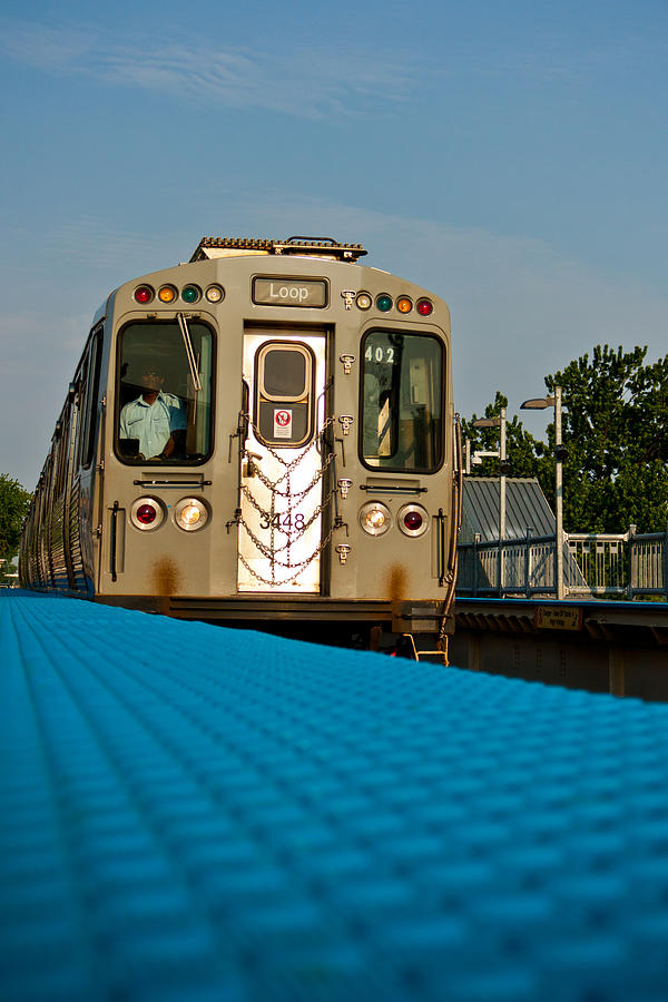 Chicago Photograph - Low Angle Train by Anthony Doudt