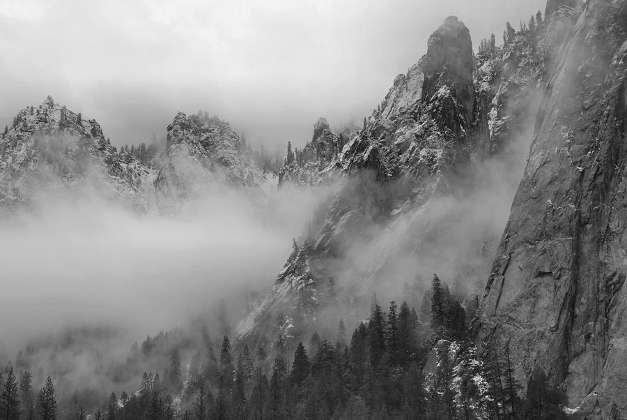 Low Clouds - Yosemite Valley Photograph by Stephen Vecchiotti