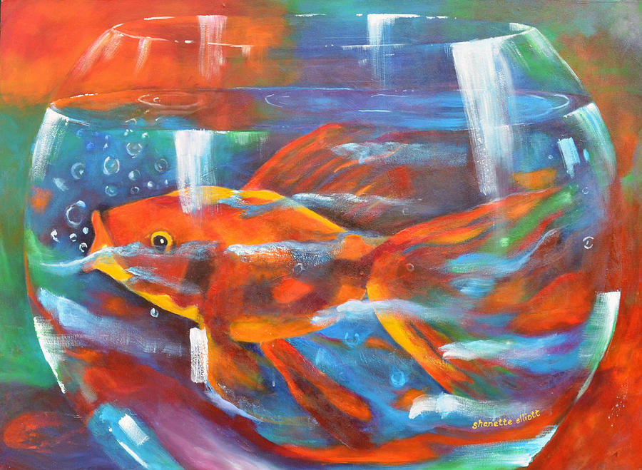 Low Maintenance Goldfish Painting by Shanette Elliott - Fine Art America