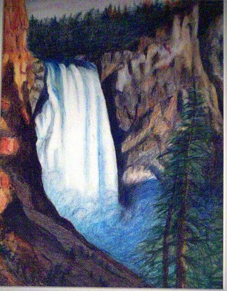 Lower Falls at Yellowstone Painting by Marx Rehburg