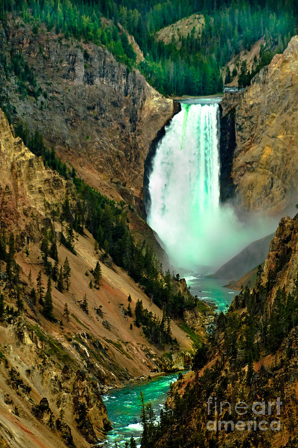 Yellowstone National Park Photograph - Lower Falls by Robert Bales