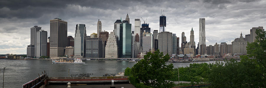 Lower Manhattan from Brooklyn panorama 1 Photograph by Gary Eason