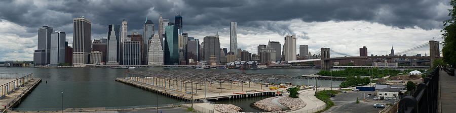 Lower Manhattan from Brooklyn panorama 2 Photograph by Gary Eason