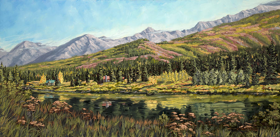 Lower Summit Lake Painting by Kurt Jacobson