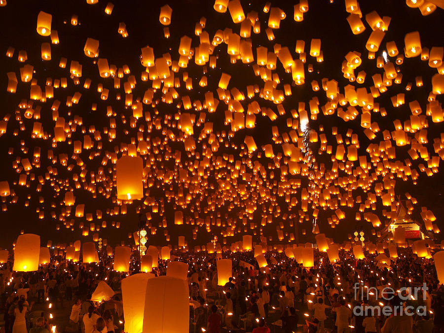 floating sky lanterns