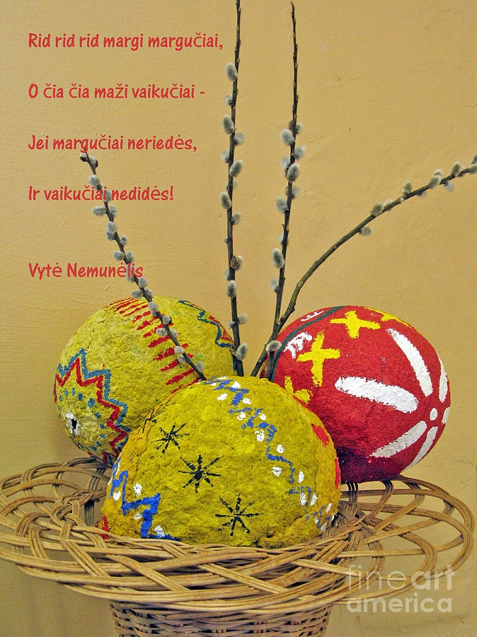 Easter Photograph - LT Easter Greeting. Lithuanian text 01 by Ausra Huntington nee Paulauskaite