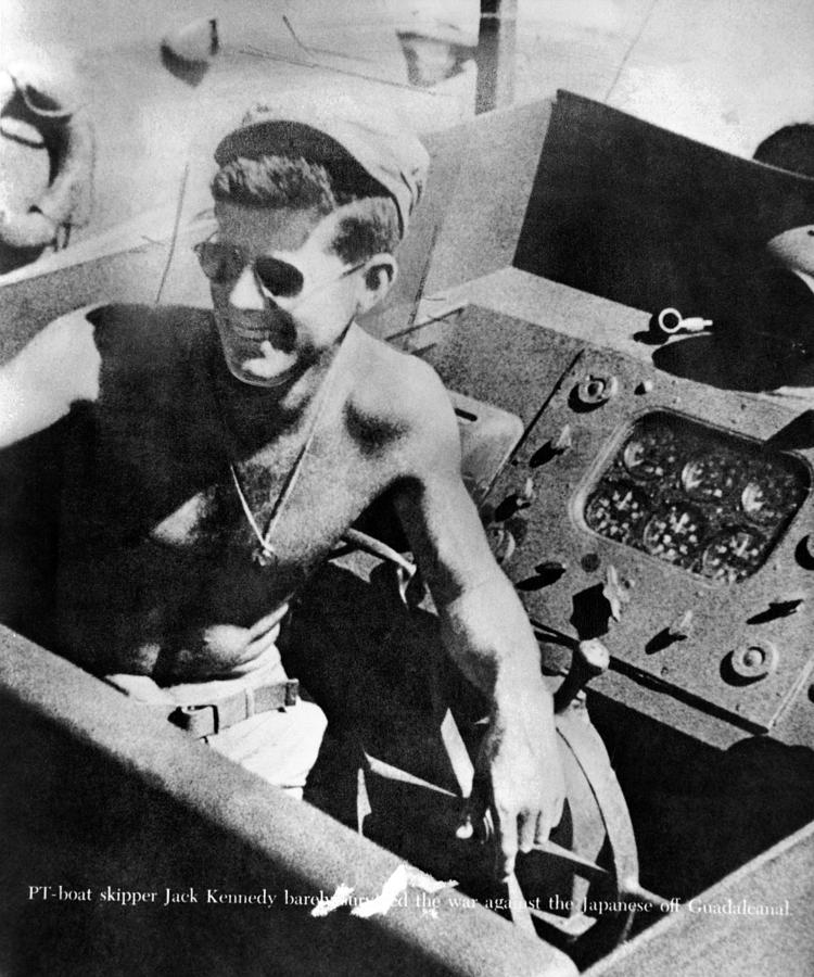 Portrait Photograph - Lt. John Kennedy In The Pacific by Everett