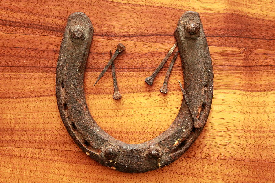 Lucky Horseshoe With Nails Photograph by Jim Sauchyn