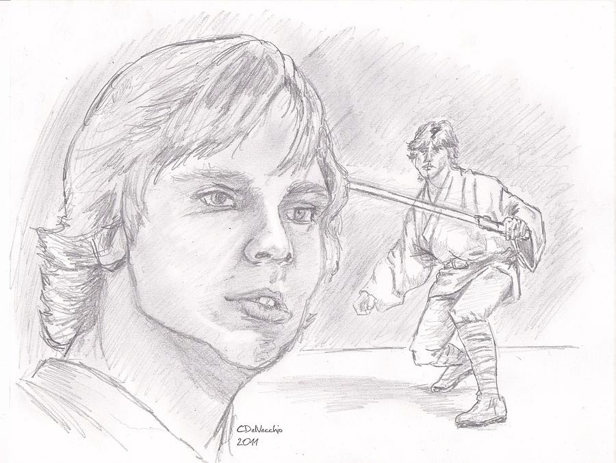 Luke Skywalker - Farmboy Drawing by Chris DelVecchio