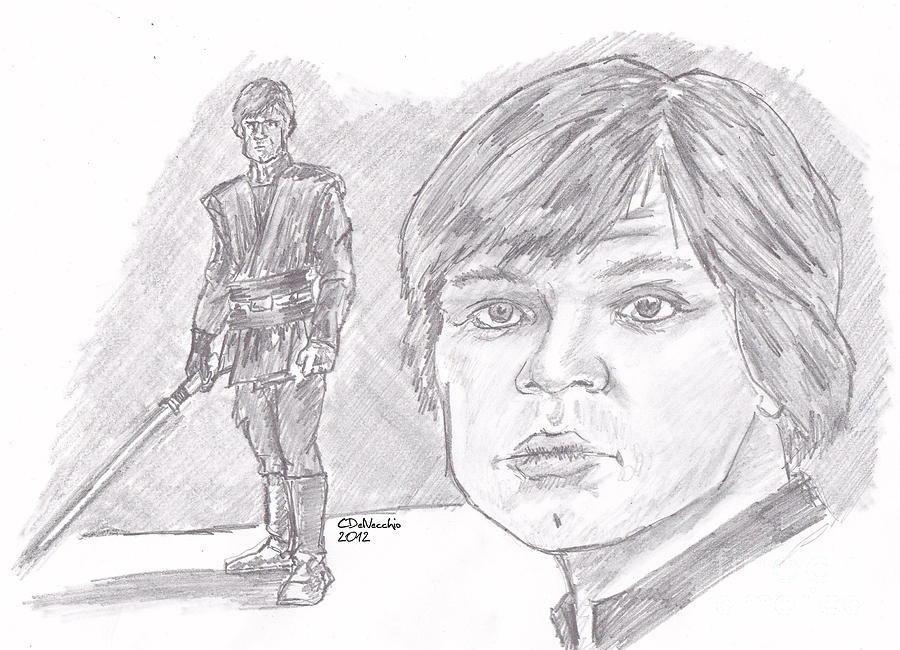 Luke Skywalker Episode VI Drawing by Chris DelVecchio
