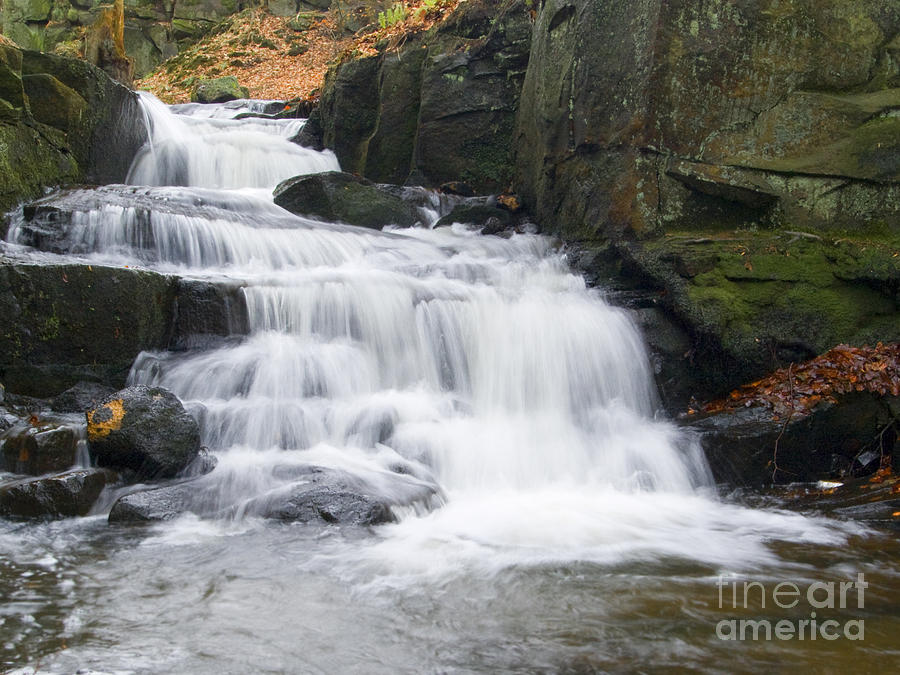 Waterfall Photograph - Lumsdale waterfall by Steev Stamford