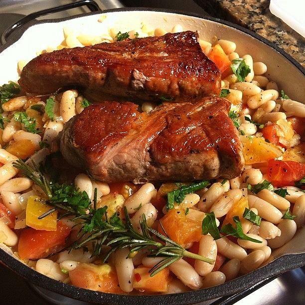 Lunch Ready: Pork Filet With White Beans Photograph by Euclydes Santos