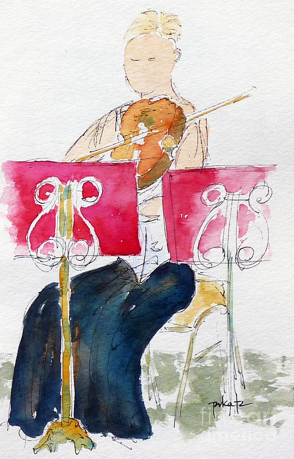 Lydia On Second Violin Painting by Pat Katz