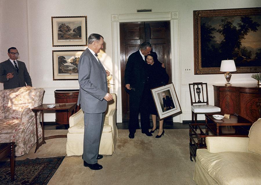 History Photograph - Lyndon And Lady Bird Johnson Moving by Everett