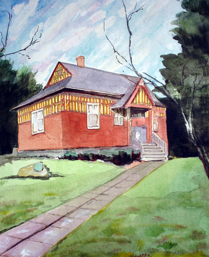 M N Spear Library Painting by Edith Hunsberger
