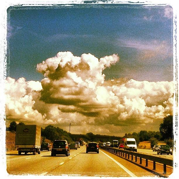 Summer Photograph - M25 Anti Clockwise Kent #sky #clouds by Carl Edge
