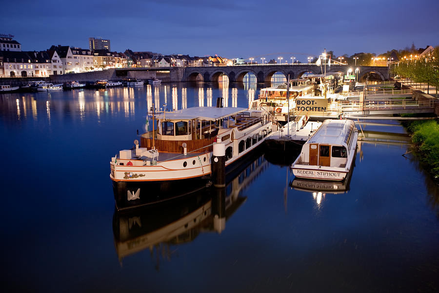 Boat Photograph - Maastricht Jetty on Maas River by Marc Garrido