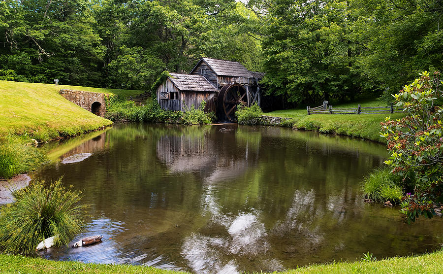 Nature Photograph - Mabry Mill and Pond by Lori Coleman