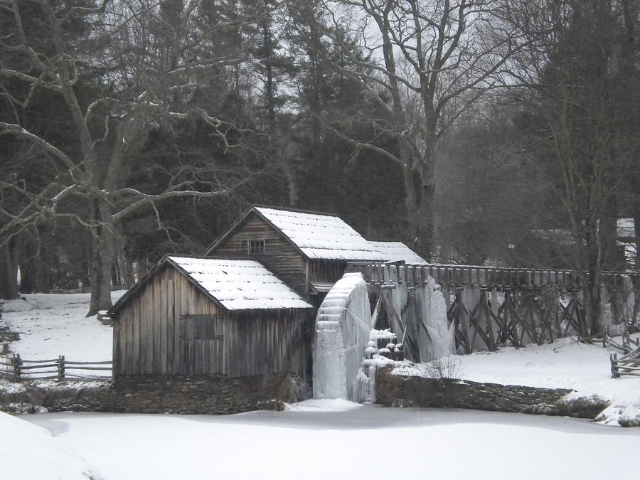 Mabry Mill Winter Scene Photograph by Diannah Lynch