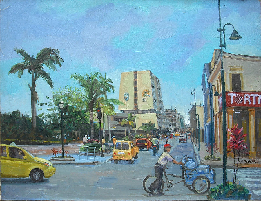 Machala Downtown Painting by Enrique Madrid | Fine Art America