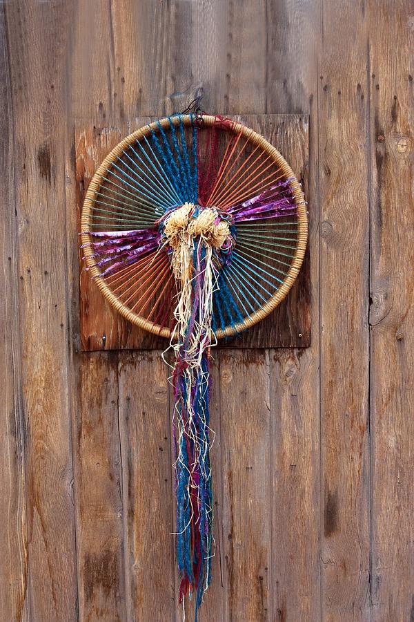 Macrame in Hoop Decor on Wood  Photograph by Ashley Klein
