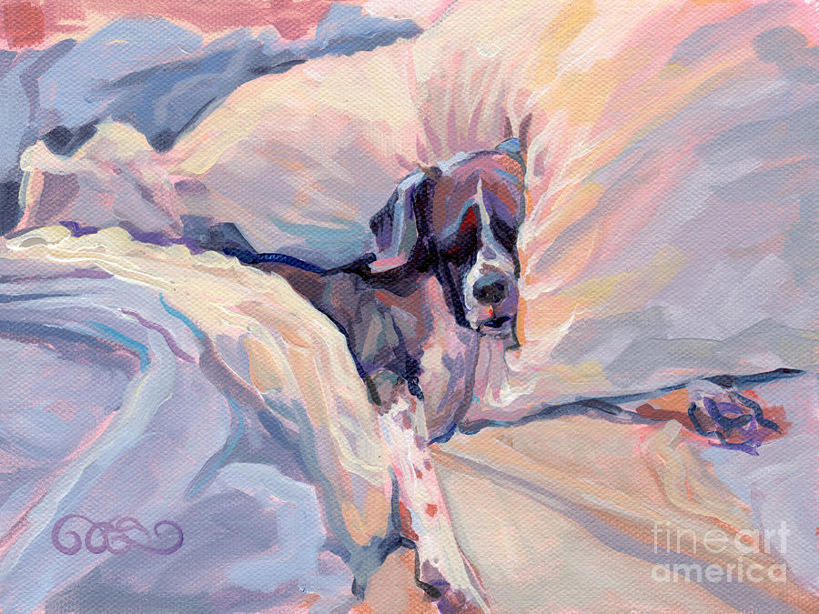 Black And White Painting - Macy Lou Hoo Snooze by Kimberly Santini