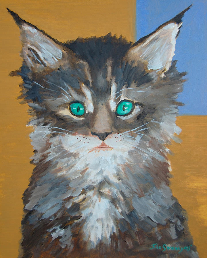 Mad Kitty Painting by John  Sweeney