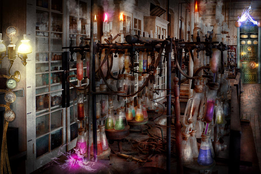 Science Fiction Photograph - Mad Scientist - Essence of life machine by Mike Savad