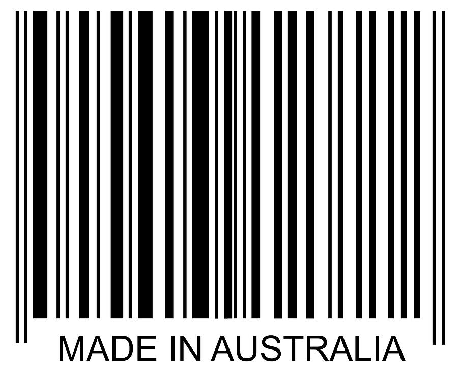 Horizontal Photograph - Made In Australia Barcode by David Freund