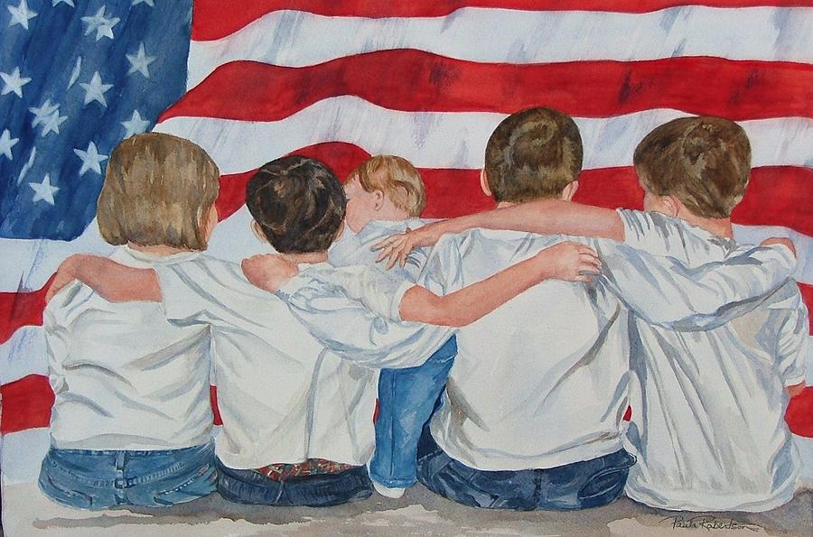 Made in The USA Painting by Paula Robertson