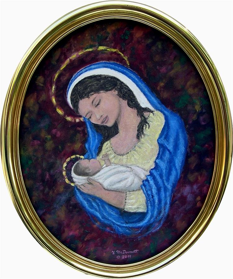 Madonna of the Burgandy Tapestry Painting by Kathleen McDermott