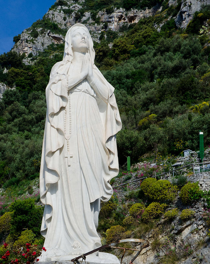 Madonna Statue Overlooking Positano Italy Photograph by Jon Berghoff - Fine  Art America