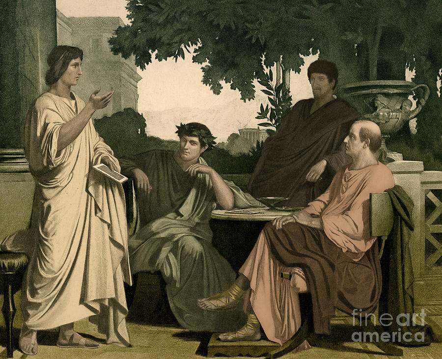 Maecenas With Virgil, Horace And Varius Photograph by Photo Researchers