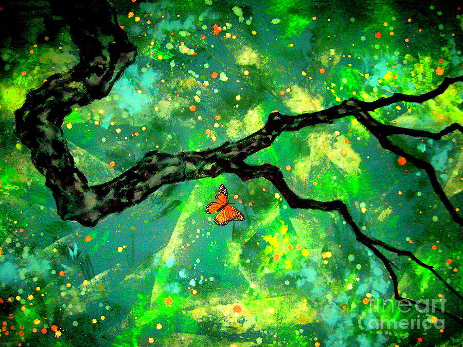 Tree Painting - Magic Butterfly by Shasta Eone