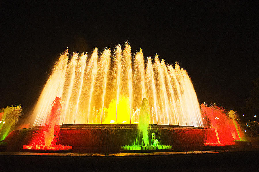 Magic Fountain of Fira Palace Photograph by Richard Henne
