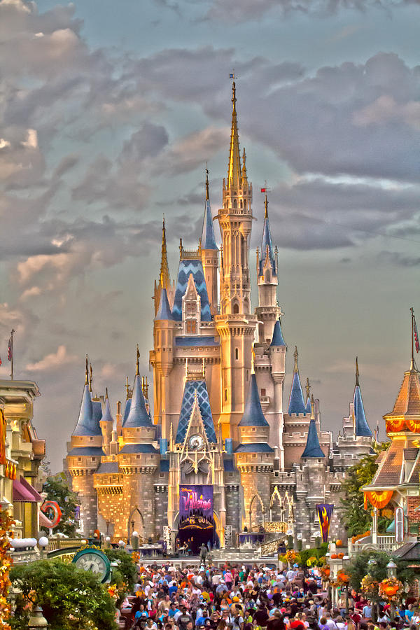 Castle Photograph - Magic Kingdom Magic Hour by Nicholas Evans