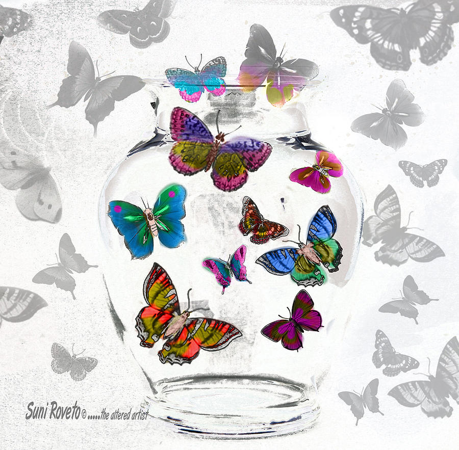 Magic Moth Jar Painting by Suni Roveto