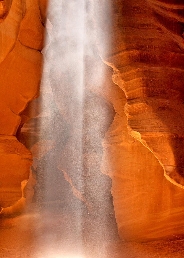 Antelope Canyon Photograph - Magical beams of light - Antelope Canyon Arizona by Alexandra Till