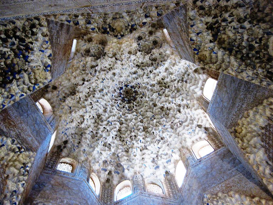 Magnificent Antique Ceiling Architecture and Detailed Art Work Granada Spain Photograph by John Shiron