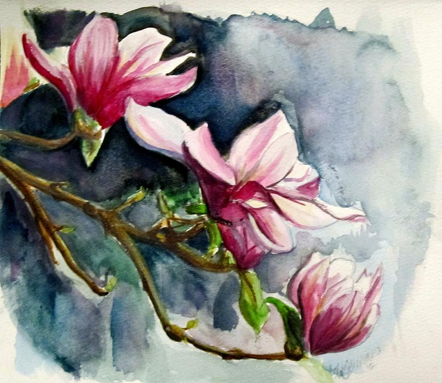 Magnolia Painting by Hannah Ostman