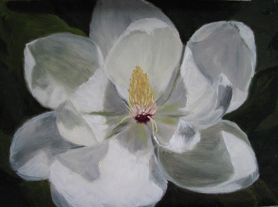 Magnolia Painting by Iris Nazario Dziadul | Fine Art America