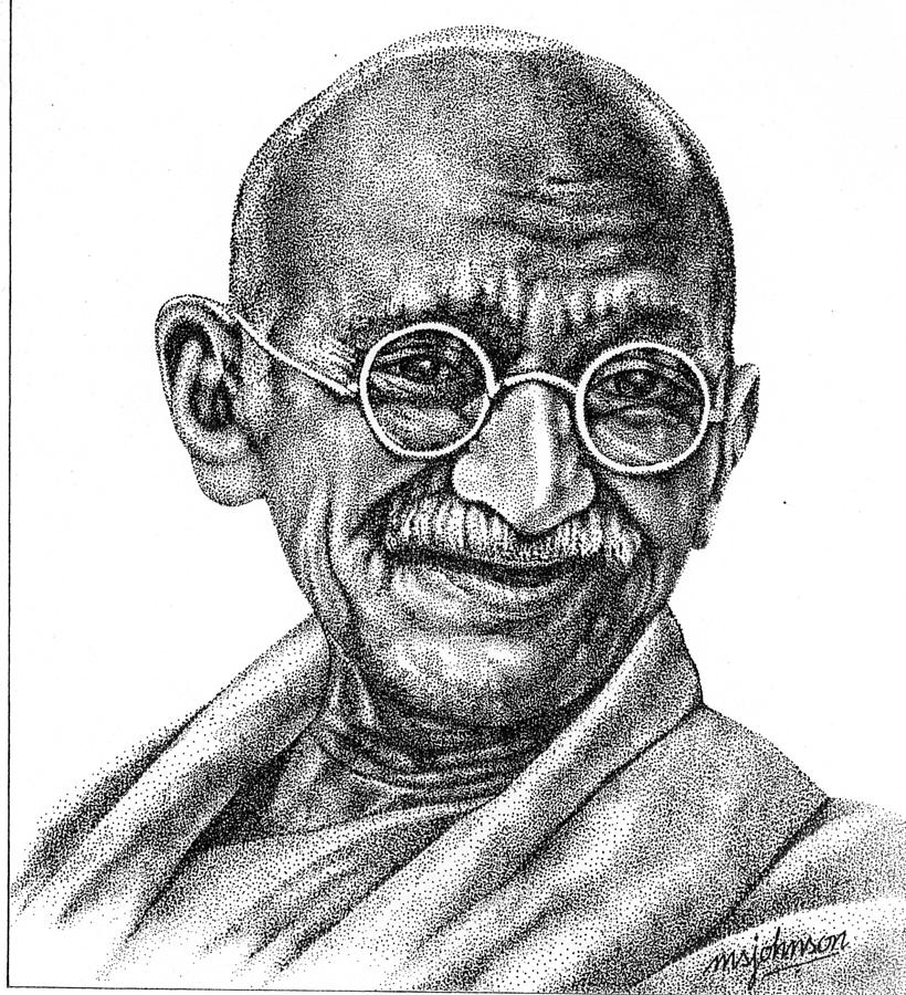 Mahatma Gandhi Drawing by Johnson Moya Fine Art America
